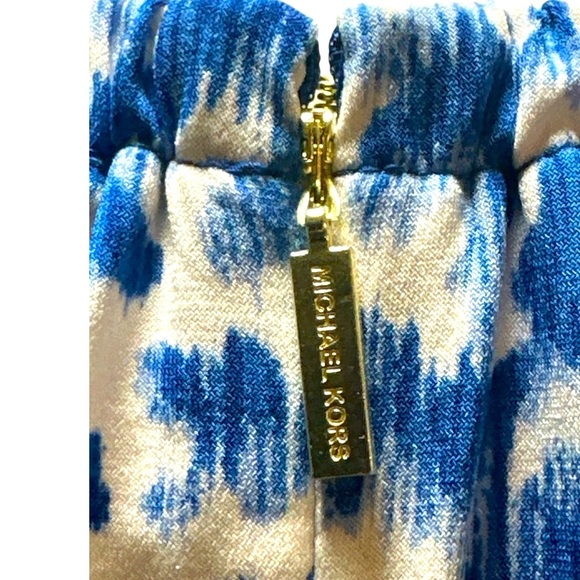 MICHAEL KORS TWILIGHT BLUE GOLD CHAIN HALTER DRESS - Picture 6 of 9